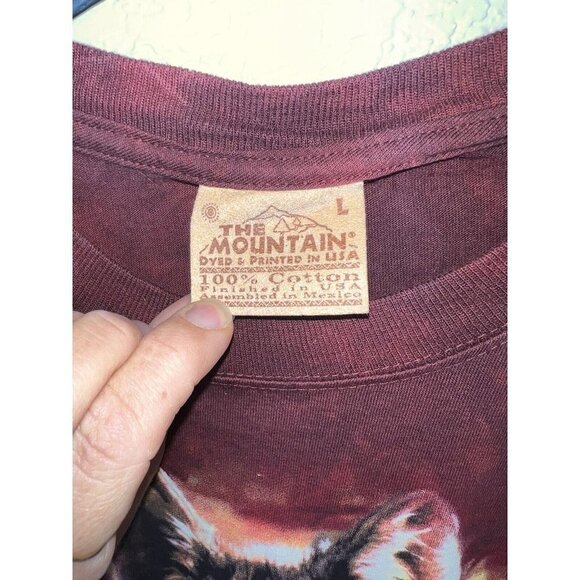 2007 The Mountain Wolf Graphic T-Shirt Men’s Size Large MaroonTie Dye Color R - Picture 4 of 7